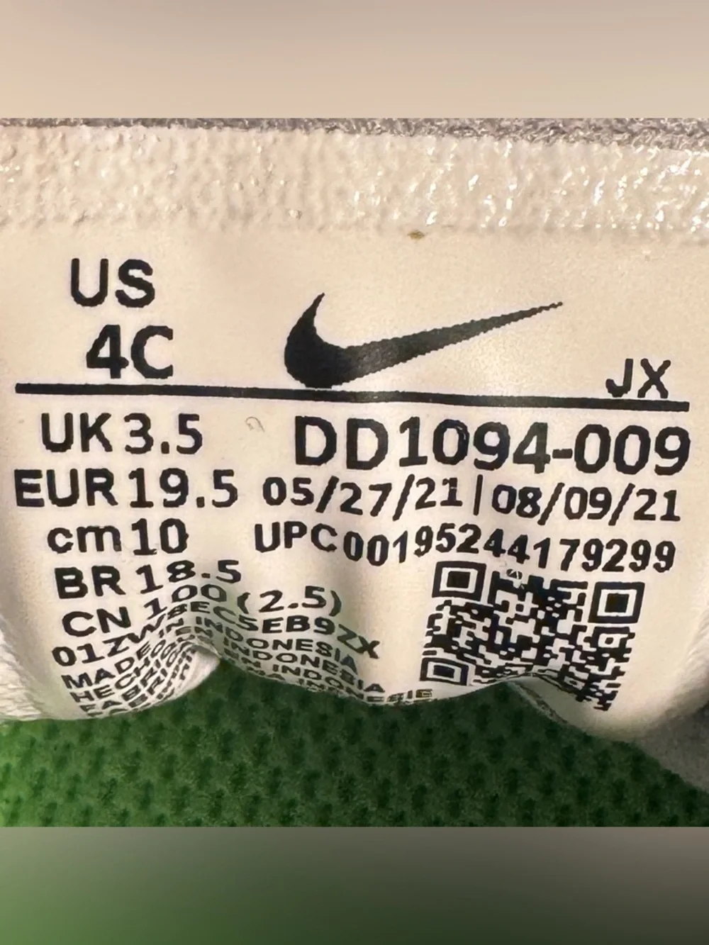 Nike Revolution 6 Light Smoke Grey Green Strike Shoes DD1094-009 Toddler Size 4C